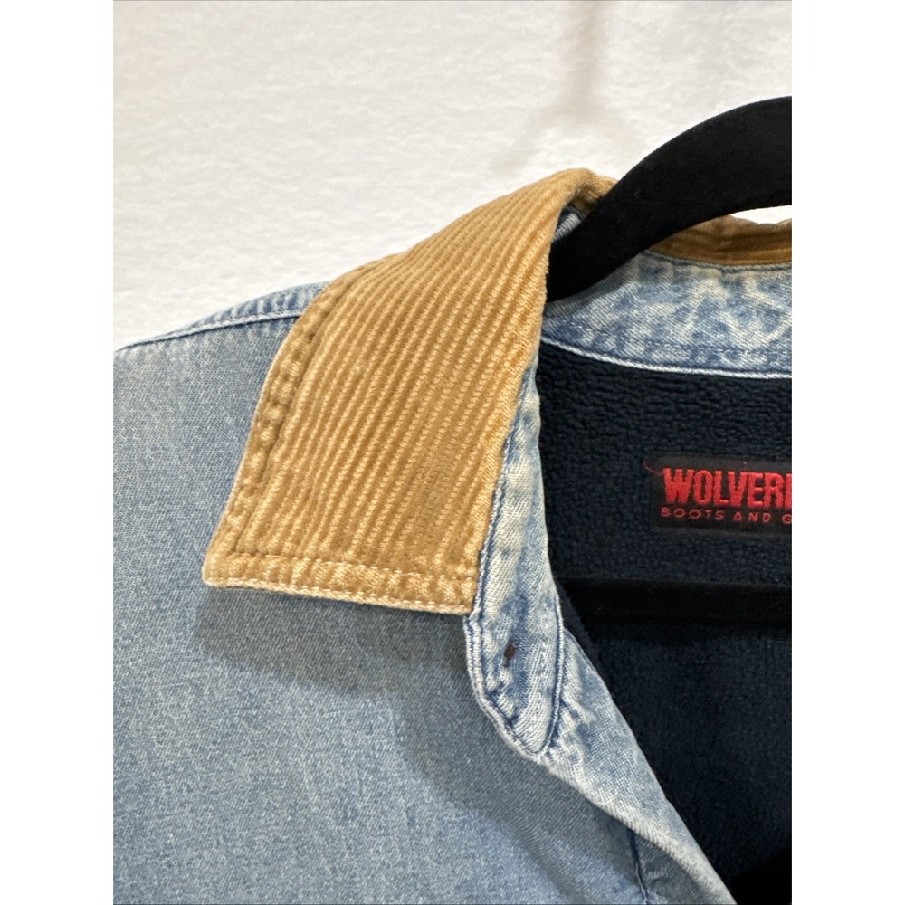 Wolverine Men's Distressed Lined Jean‎ Jacket Shirt Size: Fits Like A L Or XL - Picture 4 of 16